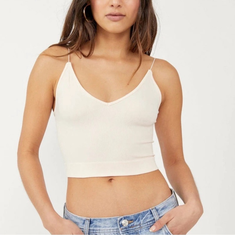 Free People Ribbed V-Neck Hushed Grain